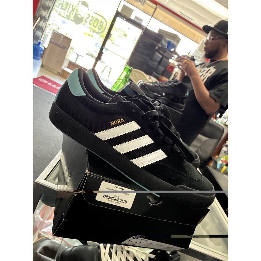 Adidas Men's Nora Skate Shoes JP8588 Black/ Cloud White/ Gold Metallic Size 11